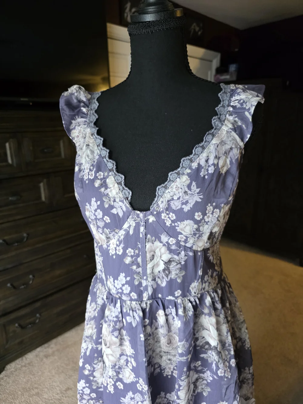 Jade by Jane Katie Floral Tiered Maxi Dress 1X NWT Cottagecore Lavender Coquette - Picture 2 of 6